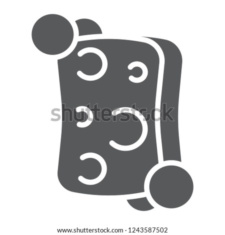 Sponge glyph icon, clean and wash, washcloth sign, vector graphics, a solid pattern on a white background, eps 10.