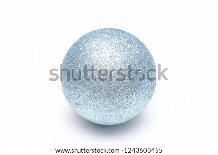 Silver christmas ball isolated on a white background. Christmas tree decoration.
