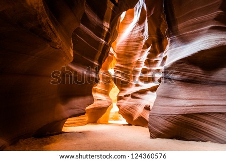 Colorful Antelope Canyon in Navajo reservation