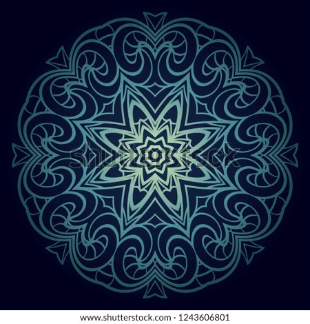 Floral color mandala. Arabic, Indian, motifs. Vector illustration