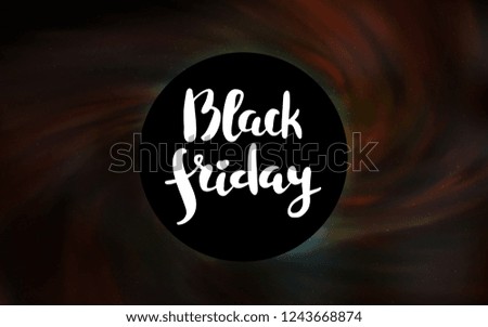 Dark Brown vector background with a black hole, sky. Colorful illustration of a black hole on a starry backdrop. Template for Black Friday sales.