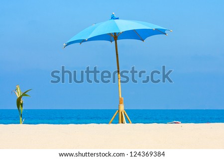 Umbrella on the beach on island Koh Phangan, Thailand.