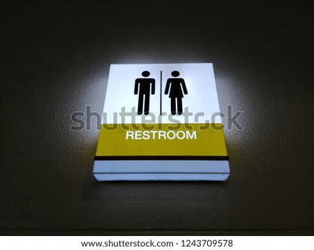 Signs to the bathroom toilet