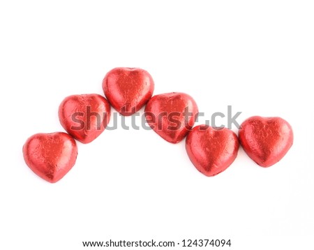 heart shape chocolate isolated on white background