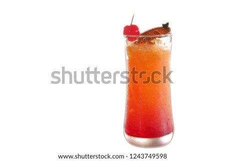 Fruit punch cocktail isolated background