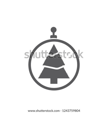 xmas tree isolated on white. Vector tree christmas in ball, traditional symbol to new year illustration