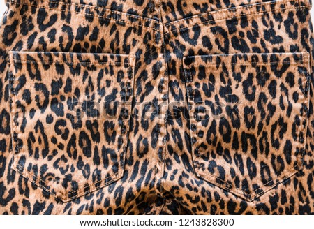 Leopard pattern pants -pocket textuer


