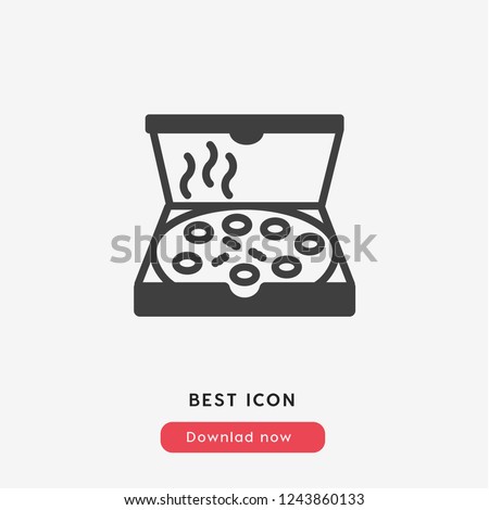 pizza box icon vector. Pizza symbol. Linear style sign for mobile concept and web design. Hot Pizza symbol logo illustration. vector graphics - Vector.