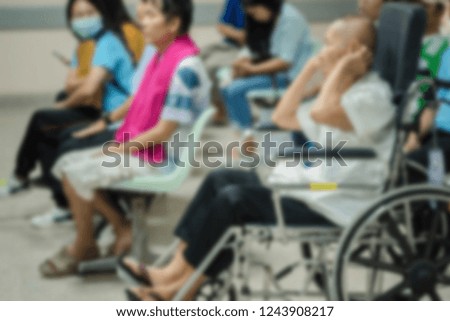 patient waiting for doctor.blurry image of hospital,