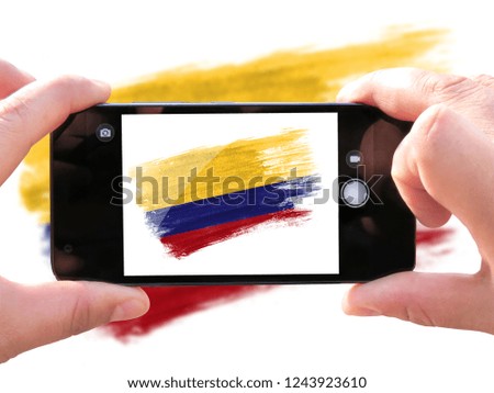 brush painted flag of Colombia,Hand drawn style