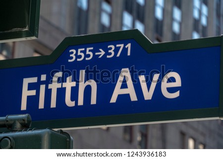 fifth avenue sign new york city