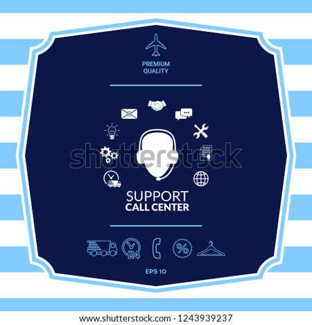 Technical support operator flat icon. Graphic elements for your design