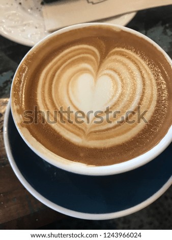 Hot coffee with Latte art coffee  