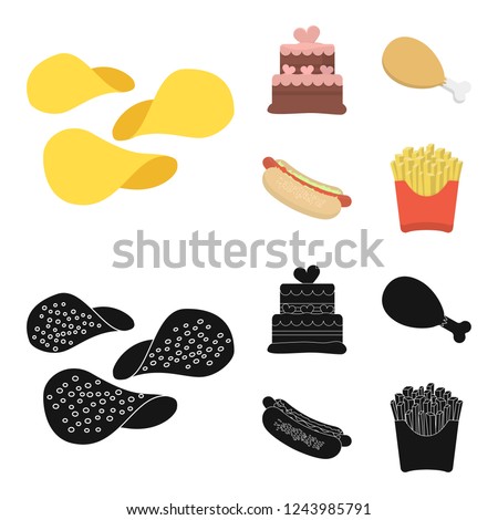 Fast food set collection icons in cartoon,black style bitmap symbol stock illustration web.