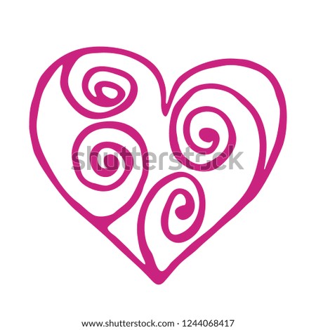 Heart vector. Hand drawn pink heart illustration