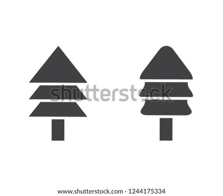 Christmas tree icons isolated on white background