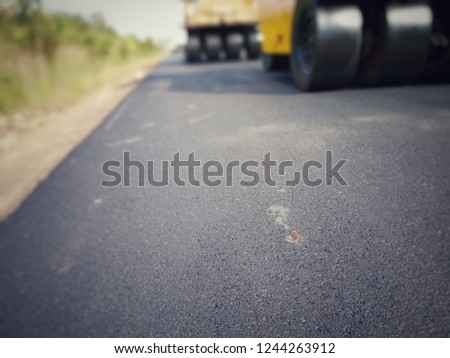 Road construction in Thailand, picture blur