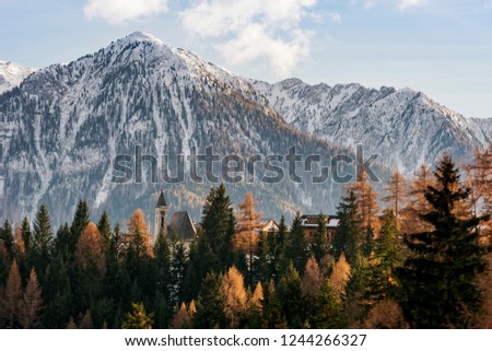 Dolomites Landscape with Snow - Italy - Alpes 