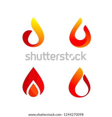 Fire Logo Design Vector, 3D Fire Icon