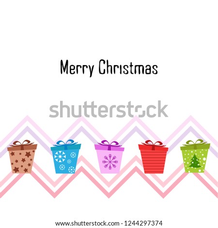 Christmas card, gifts, vector background
