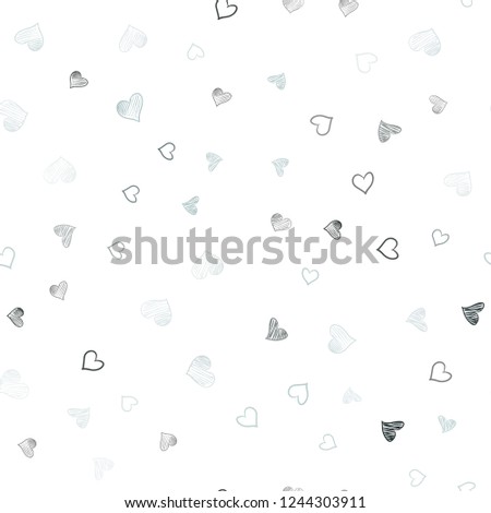 Dark BLUE vector seamless texture with lovely hearts. Glitter abstract illustration with colorful hearts in romantic style. Design for ad, poster, banner of Valentine Day.