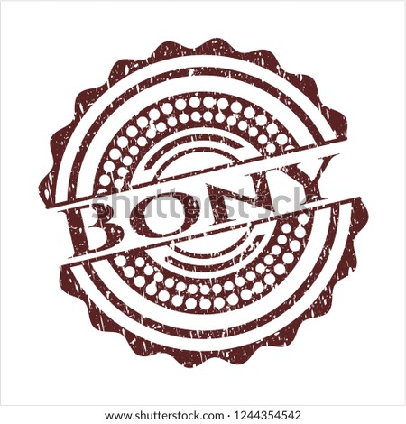 Red Bony grunge style stamp