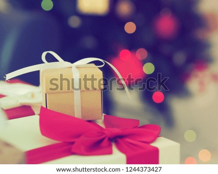 Gift boxes in Christmas party.