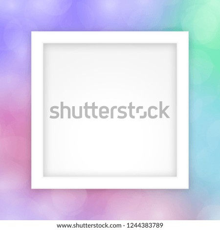 empty white frame template on purple pink colorful bokeh lights gradient soft, white rectangle frame blank on pink soft sweet color bokeh, frame colors bokeh light copy space for banner advertising