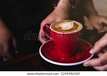 red cup coffee hot drink aroma , coffee heart