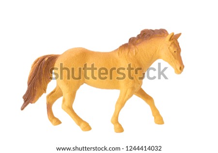 brown plastic Horse toy isolate white background