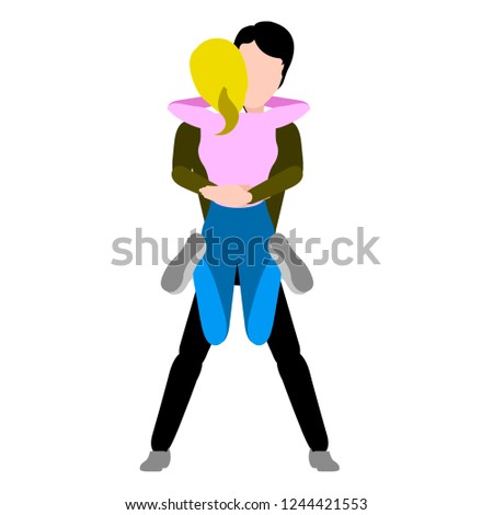 Couple hugging each other. Valentine day. Vector illustration design