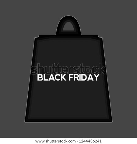 Shopping bag with black friday text. Vector illustration design