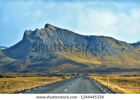 road trip along volcanic mountains in iceland