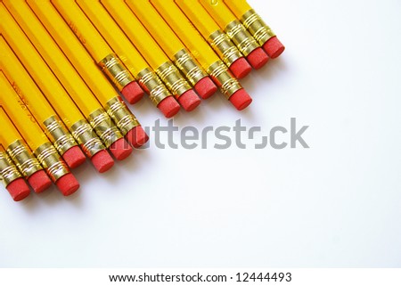 Row of top of yellow pencils