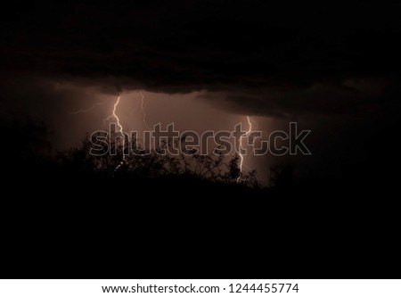 Lightning in Arizona Desert