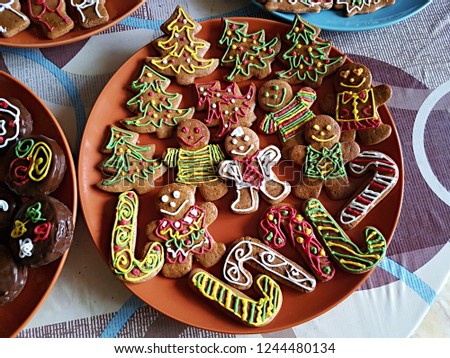 colorful christmas gingerbread picture