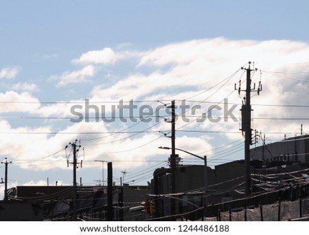 Clouds and Blue Sky with Urban Background in Brooklyn NYC