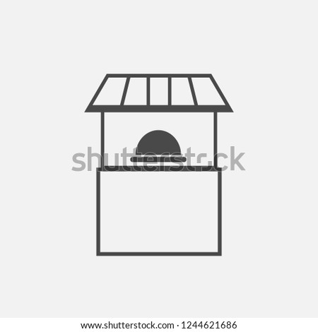 Food selling booth vector icon