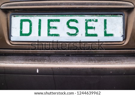 diesel emission fake registration plate at sports event in Poland