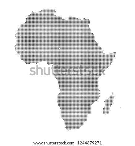 Africa vector map made of black high density diamonds