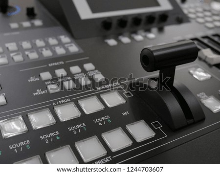 Closeup Video Production Switcher of Television Broadcast.