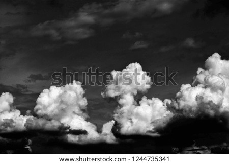 Beautiful clouds formation over blue sky on sunny day
