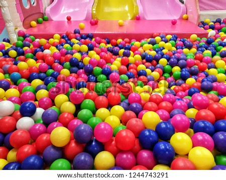 Colorful plastic balls in the children's amusement park.