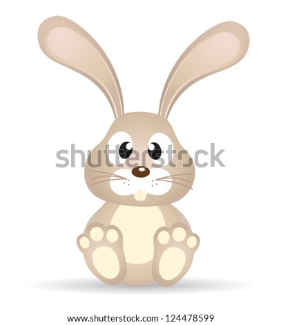 Isolated vector bunny on white background.