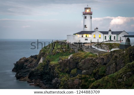 This is a picture of Fanad lighthouse on the north coast of Donegal Ireland.  This was taken just before sunset