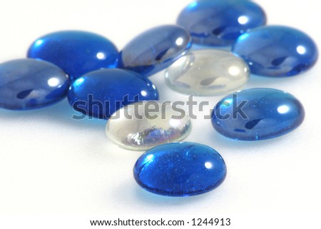 Blue Glass Pebbles Royalty-Free Stock Photo #1244913