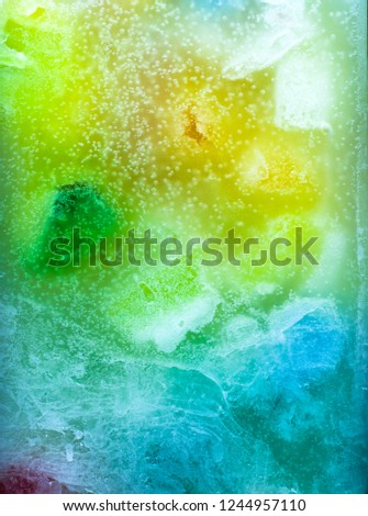 Colorful background, candle macro, air bubbles and wax, texture and wallpaper.