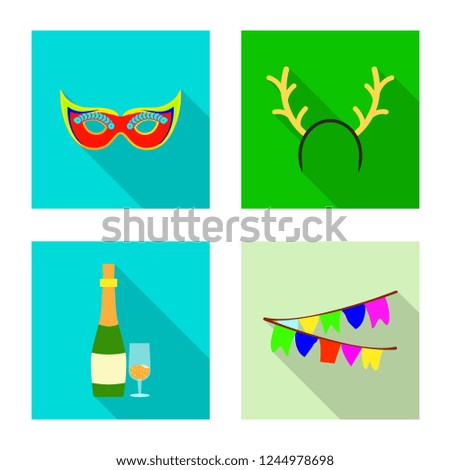 Vector illustration of party and birthday logo. Collection of party and celebration stock symbol for web.