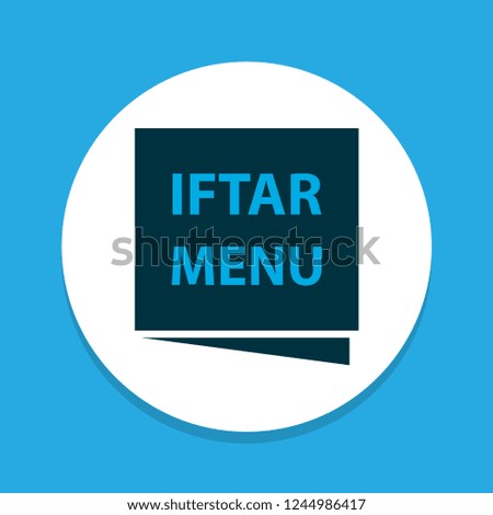 Menu icon colored symbol. Premium quality isolated iftar element in trendy style.