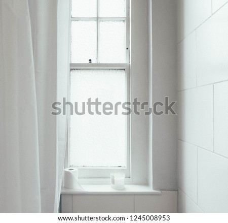 a shining bathroom window